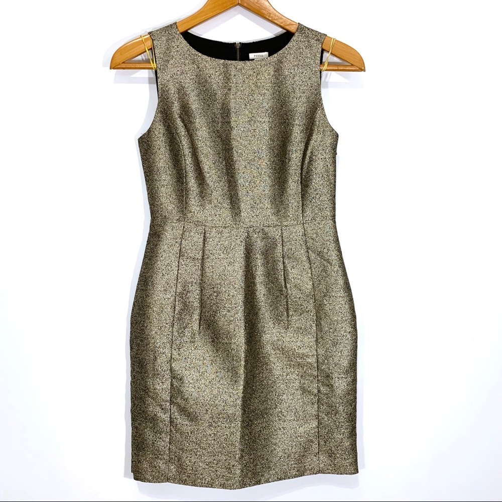 Fossil Sleeveless Gold Cocktail Dress